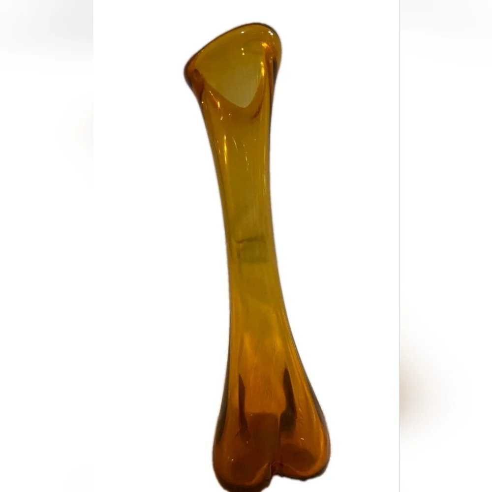 Viking Glass Bud Vase Orange MCM Mid Century Retro Modern Vintage